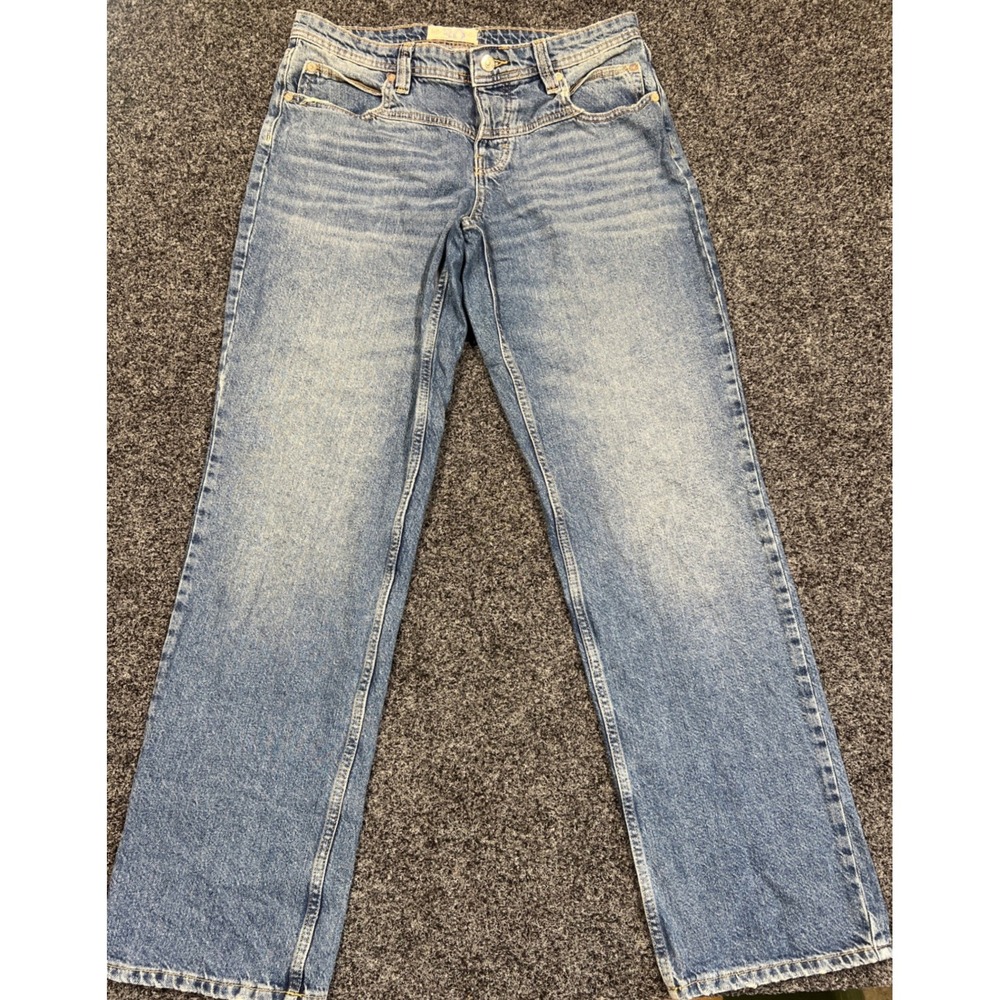 Free People Jeans Women 30 Blue We The Free Straight Leg High Rise Denim Pants
